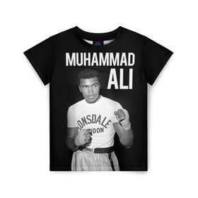 Детская футболка 3D с принтом Muhammad Ali в Новосибирске, 100% гипоаллергенный полиэфир | прямой крой, круглый вырез горловины, длина до линии бедер, чуть спущенное плечо, ткань немного тянется | ali | boxing | muhammad ali |   |  muhammad |  бокс | али | боксер | мухамад. мухаммад | мухаммед | мухаммед али