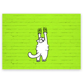 Поздравительная открытка с принтом Simons cat 3 в Новосибирске, 100% бумага | плотность бумаги 280 г/м2, матовая, на обратной стороне линовка и место для марки
 | Тематика изображения на принте: fitness | kitty | simon cat | simons | simons cat | голодный кот | для жирных | для толстых | жир | кот | кот саймона | котик | кошка | с котами | саймон | спорт | толстая | толстый | фитнес | фитнесс