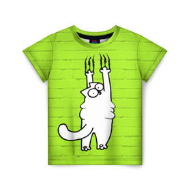 Детская футболка 3D с принтом Simon`s cat 3 в Новосибирске, 100% гипоаллергенный полиэфир | прямой крой, круглый вырез горловины, длина до линии бедер, чуть спущенное плечо, ткань немного тянется | Тематика изображения на принте: fitness | kitty | simon cat | simons | simons cat | голодный кот | для жирных | для толстых | жир | кот | кот саймона | котик | кошка | с котами | саймон | спорт | толстая | толстый | фитнес | фитнесс