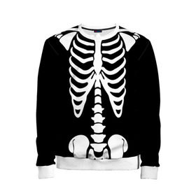 Детский свитшот 3D с принтом Скелет в Новосибирске, 100% полиэстер | свободная посадка, прямой крой, мягкая тканевая резинка на рукавах и понизу свитшота | bones | halloween | кости | костюм | прикол | прикольная картинка | скелет | тело | хеллоуин