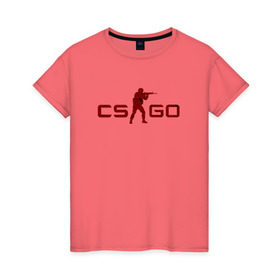 Женская футболка хлопок с принтом cs:go - Crimson Web Style (Кровавая паутина) в Новосибирске, 100% хлопок | прямой крой, круглый вырез горловины, длина до линии бедер, слегка спущенное плечо | cs | csgo | go | бордовый | красный | кровь | кс | цвет