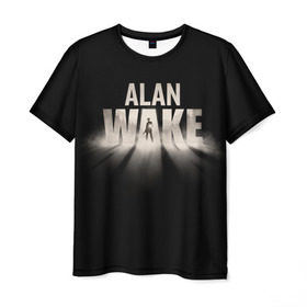 Мужская футболка 3D с принтом Alan Wake в Новосибирске, 100% полиэфир | прямой крой, круглый вырез горловины, длина до линии бедер | alan | wake | алан уэйк | игра