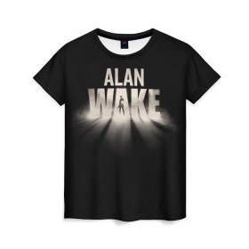 Женская футболка 3D с принтом Alan Wake в Новосибирске, 100% полиэфир ( синтетическое хлопкоподобное полотно) | прямой крой, круглый вырез горловины, длина до линии бедер | alan | wake | алан уэйк | игра