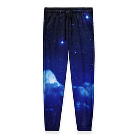 Женские брюки 3D с принтом Звёздное небо в Новосибирске, полиэстер 100% | прямой крой, два кармана без застежек по бокам, с мягкой трикотажной резинкой на поясе и по низу штанин. В поясе для дополнительного комфорта — широкие завязки | звезды | луна | месяц | ночь