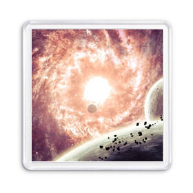Магнит 55*55 с принтом Галактика в Новосибирске, Пластик | Размер: 65*65 мм; Размер печати: 55*55 мм | вселенная | галактика | звезды | планеты | туманность