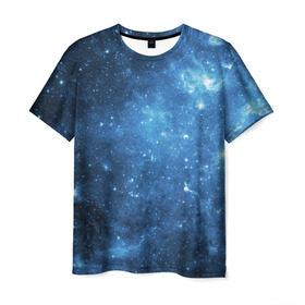 Мужская футболка 3D с принтом Космос в Новосибирске, 100% полиэфир | прямой крой, круглый вырез горловины, длина до линии бедер | вселенная | галактика | звезды | планеты | туманность