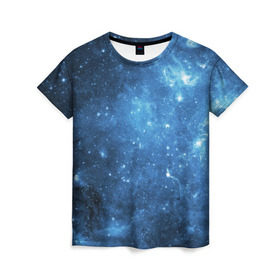 Женская футболка 3D с принтом Космос в Новосибирске, 100% полиэфир ( синтетическое хлопкоподобное полотно) | прямой крой, круглый вырез горловины, длина до линии бедер | вселенная | галактика | звезды | планеты | туманность