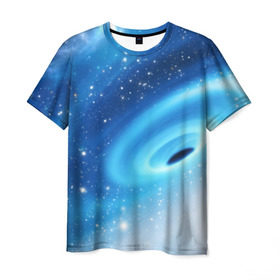 Мужская футболка 3D с принтом Неизведанная галактика в Новосибирске, 100% полиэфир | прямой крой, круглый вырез горловины, длина до линии бедер | вселенная | галактика | звёзды | камета | космос | метеориты | метеоры | млечный путь | орбита | планеты | солнечная система