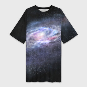 Платье-футболка 3D с принтом Млечный путь в Новосибирске,  |  | Тематика изображения на принте: вселенная | галактика | звёзды | камета | космос | метеориты | метеоры | млечный путь | орбита | планеты | солнечная система
