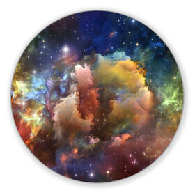 Коврик круглый с принтом Вселенная в Новосибирске, резина и полиэстер | круглая форма, изображение наносится на всю лицевую часть | вселенная | галактика | звёзды | камета | космос | метеориты | метеоры | млечный путь | орбита | планеты | солнечная система