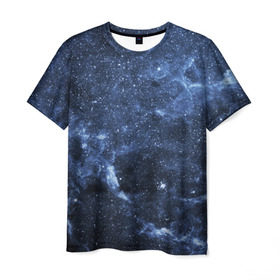 Мужская футболка 3D с принтом Безмолвный космос в Новосибирске, 100% полиэфир | прямой крой, круглый вырез горловины, длина до линии бедер | вселенная | галактика | звёзды | камета | космос | метеориты | метеоры | млечный путь | орбита | планеты | солнечная система