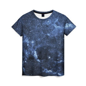 Женская футболка 3D с принтом Безмолвный космос в Новосибирске, 100% полиэфир ( синтетическое хлопкоподобное полотно) | прямой крой, круглый вырез горловины, длина до линии бедер | вселенная | галактика | звёзды | камета | космос | метеориты | метеоры | млечный путь | орбита | планеты | солнечная система