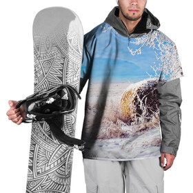 Накидка на куртку 3D с принтом Зимняя пора в Новосибирске, 100% полиэстер |  | Тематика изображения на принте: 