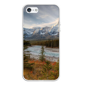 Чехол силиконовый для Телефон Apple iPhone 5/5S с принтом Осень в горах в Новосибирске, Силикон | Область печати: задняя сторона чехла, без боковых панелей | горы | лес | осень | пейзаж