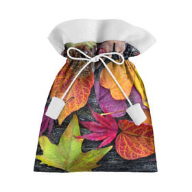 Подарочный 3D мешок с принтом Дары осени в Новосибирске, 100% полиэстер | Размер: 29*39 см | жёлтый | золотой | красный | листва | листья | наряд | осень