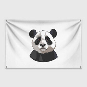 Флаг-баннер с принтом Panda в Новосибирске, 100% полиэстер | размер 67 х 109 см, плотность ткани — 95 г/м2; по краям флага есть четыре люверса для крепления | милый | панда