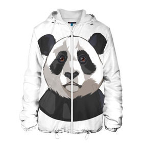 Мужская куртка 3D с принтом Panda в Новосибирске, ткань верха — 100% полиэстер, подклад — флис | прямой крой, подол и капюшон оформлены резинкой с фиксаторами, два кармана без застежек по бокам, один большой потайной карман на груди. Карман на груди застегивается на липучку | милый | панда