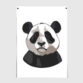 Постер с принтом Panda в Новосибирске, 100% бумага
 | бумага, плотность 150 мг. Матовая, но за счет высокого коэффициента гладкости имеет небольшой блеск и дает на свету блики, но в отличии от глянцевой бумаги не покрыта лаком | милый | панда