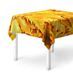Скатерть 3D с принтом Золотая осень в Новосибирске, 100% полиэстер (ткань не мнется и не растягивается) | Размер: 150*150 см | жёлтый | золотой | клён | красота | листва | листья | наряд | осень | осина | покров | природа