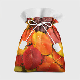 Подарочный 3D мешок с принтом Осенний покров в Новосибирске, 100% полиэстер | Размер: 29*39 см | жёлтый | золотой | красный | листва | листья | осень