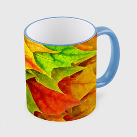 Кружка 3D с принтом Осенний наряд в Новосибирске, керамика | ёмкость 330 мл | жёлтый | зелёный | красный | листва | листья | оранжевый