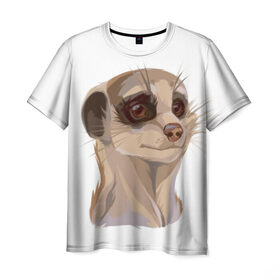 Мужская футболка 3D с принтом Meerkats в Новосибирске, 100% полиэфир | прямой крой, круглый вырез горловины, длина до линии бедер | meerkats | животные | милый | сурикат | сурикаты