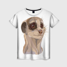 Женская футболка 3D с принтом Meerkats в Новосибирске, 100% полиэфир ( синтетическое хлопкоподобное полотно) | прямой крой, круглый вырез горловины, длина до линии бедер | meerkats | животные | милый | сурикат | сурикаты