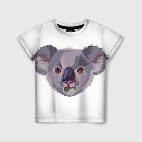 Детская футболка 3D с принтом Koala в Новосибирске, 100% гипоаллергенный полиэфир | прямой крой, круглый вырез горловины, длина до линии бедер, чуть спущенное плечо, ткань немного тянется | животные | забавный | коала | милый