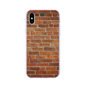 Чехол для Apple iPhone X силиконовый матовый с принтом Кирпичи в Новосибирске, Силикон | Печать на задней стороне чехла, без боковой панели | бетон | камень | кирпич | мощь | стена | строительство | стройка | цемент