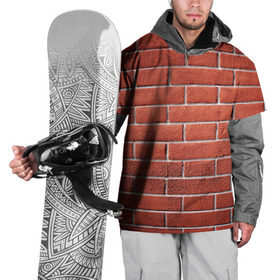 Накидка на куртку 3D с принтом Красный кирпич в Новосибирске, 100% полиэстер |  | бетон | камень | кирпич | мощь | стена | строительство | стройка | цемент