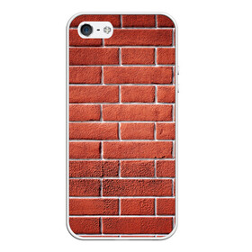 Чехол для iPhone 5/5S матовый с принтом Красный кирпич в Новосибирске, Силикон | Область печати: задняя сторона чехла, без боковых панелей | бетон | камень | кирпич | мощь | стена | строительство | стройка | цемент