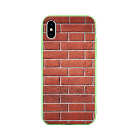 Чехол для Apple iPhone X силиконовый матовый с принтом Красный кирпич в Новосибирске, Силикон | Печать на задней стороне чехла, без боковой панели | бетон | камень | кирпич | мощь | стена | строительство | стройка | цемент