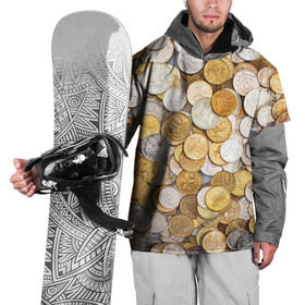Накидка на куртку 3D с принтом Российские монетки в Новосибирске, 100% полиэстер |  | money | валюта | деньги | копейка | лавэ | мелочёвка | мелочь | монетки | монеты | россия | рубль | филки