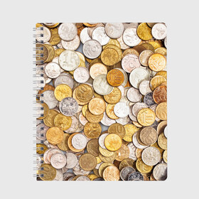 Тетрадь с принтом Российские монетки в Новосибирске, 100% бумага | 48 листов, плотность листов — 60 г/м2, плотность картонной обложки — 250 г/м2. Листы скреплены сбоку удобной пружинной спиралью. Уголки страниц и обложки скругленные. Цвет линий — светло-серый
 | money | валюта | деньги | копейка | лавэ | мелочёвка | мелочь | монетки | монеты | россия | рубль | филки