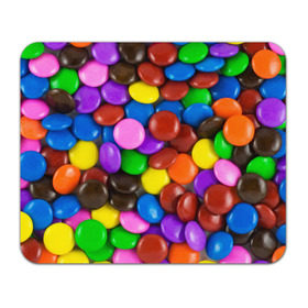 Коврик прямоугольный с принтом Цветные конфетки в Новосибирске, натуральный каучук | размер 230 х 185 мм; запечатка лицевой стороны | вкусняшки | драже | конфеты | лакомство | сладости | шоколад