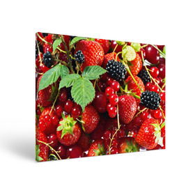 Холст прямоугольный с принтом Любимые ягоды в Новосибирске, 100% ПВХ |  | Тематика изображения на принте: вкусно | голубика | дача | деревня | ежевика | зелень | клубника | малина | огород | полезно | сад | смородина | сок | фрукты | черника | шиповник | ягоды