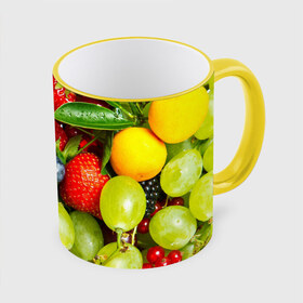 Кружка 3D с принтом Вкусные ягоды в Новосибирске, керамика | ёмкость 330 мл | Тематика изображения на принте: виноград | вкусно | голубика | дача | деревня | ежевика | клубника | малина | огород | полезно | рябина | сад | смородина | сок | фрукты | черника | ягоды