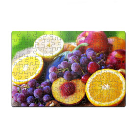 Пазл магнитный 126 элементов с принтом Спелые фрукты в Новосибирске, полимерный материал с магнитным слоем | 126 деталей, размер изделия —  180*270 мм | абрикос | алыча | апельсин | бодрость | веган | виноград | витамины | груша | диета | еда | здоровье | лайм | лимон | молодость | нектар | овощи | персик | питание | польза | сок | фрукты | яблоко | ягоды