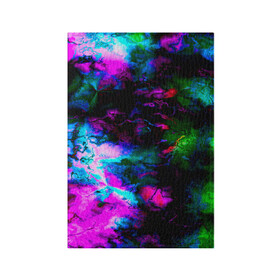 Обложка для паспорта матовая кожа с принтом Цветные волны в Новосибирске, натуральная матовая кожа | размер 19,3 х 13,7 см; прозрачные пластиковые крепления | Тематика изображения на принте: абстракция | иллюзии | краска | текстуры | цветные