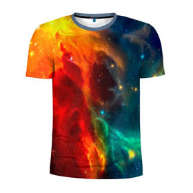 Мужская футболка 3D спортивная с принтом Atlantis nebula в Новосибирске, 100% полиэстер с улучшенными характеристиками | приталенный силуэт, круглая горловина, широкие плечи, сужается к линии бедра | Тематика изображения на принте: вселенная | звезды | космос