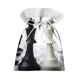 Подарочный 3D мешок с принтом Шахматы в Новосибирске, 100% полиэстер | Размер: 29*39 см | белая | черная | шахматы