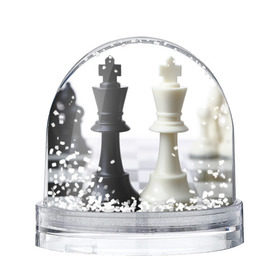 Снежный шар с принтом Шахматы в Новосибирске, Пластик | Изображение внутри шара печатается на глянцевой фотобумаге с двух сторон | белая | черная | шахматы