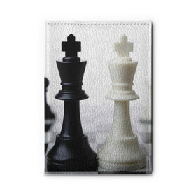 Обложка для автодокументов с принтом Шахматы в Новосибирске, натуральная кожа |  размер 19,9*13 см; внутри 4 больших “конверта” для документов и один маленький отдел — туда идеально встанут права | Тематика изображения на принте: белая | черная | шахматы