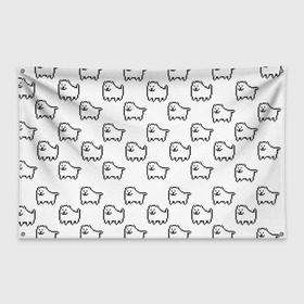Флаг-баннер с принтом Undertale Annoying dog white в Новосибирске, 100% полиэстер | размер 67 х 109 см, плотность ткани — 95 г/м2; по краям флага есть четыре люверса для крепления | Тематика изображения на принте: 8 bit | annoying dog | dog | pixel art | undertale | white