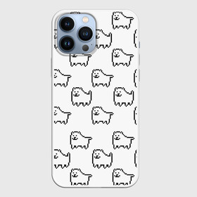 Чехол для iPhone 13 Pro Max с принтом Undertale Annoying dog white в Новосибирске,  |  | 8 bit | annoying dog | dog | pixel art | undertale | white