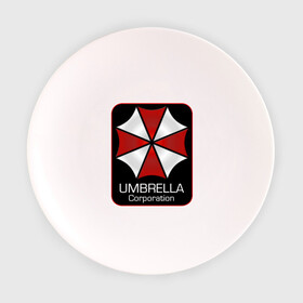 Тарелка 3D с принтом Umbrella corporation в Новосибирске, фарфор | диаметр - 210 мм
диаметр для нанесения принта - 120 мм | resident evil | вирус | зомби