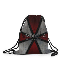 Рюкзак-мешок 3D с принтом Umbrella corps в Новосибирске, 100% полиэстер | плотность ткани — 200 г/м2, размер — 35 х 45 см; лямки — толстые шнурки, застежка на шнуровке, без карманов и подкладки | resident evil | вирус | зомби
