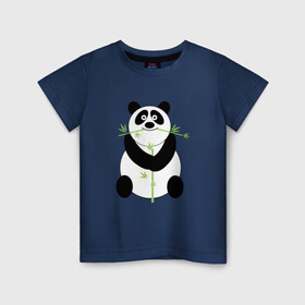 Детская футболка хлопок с принтом Весёлая панда в Новосибирске, 100% хлопок | круглый вырез горловины, полуприлегающий силуэт, длина до линии бедер | бамбук
