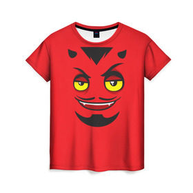 Женская футболка 3D с принтом Дьявол в Новосибирске, 100% полиэфир ( синтетическое хлопкоподобное полотно) | прямой крой, круглый вырез горловины, длина до линии бедер | дьявол | монстр | прикольные картинки | чёрт