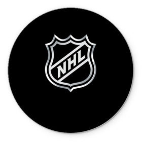 Коврик круглый с принтом NHL в Новосибирске, резина и полиэстер | круглая форма, изображение наносится на всю лицевую часть | Тематика изображения на принте: nhl | канада | спорт | хоккей | хоккейная лига